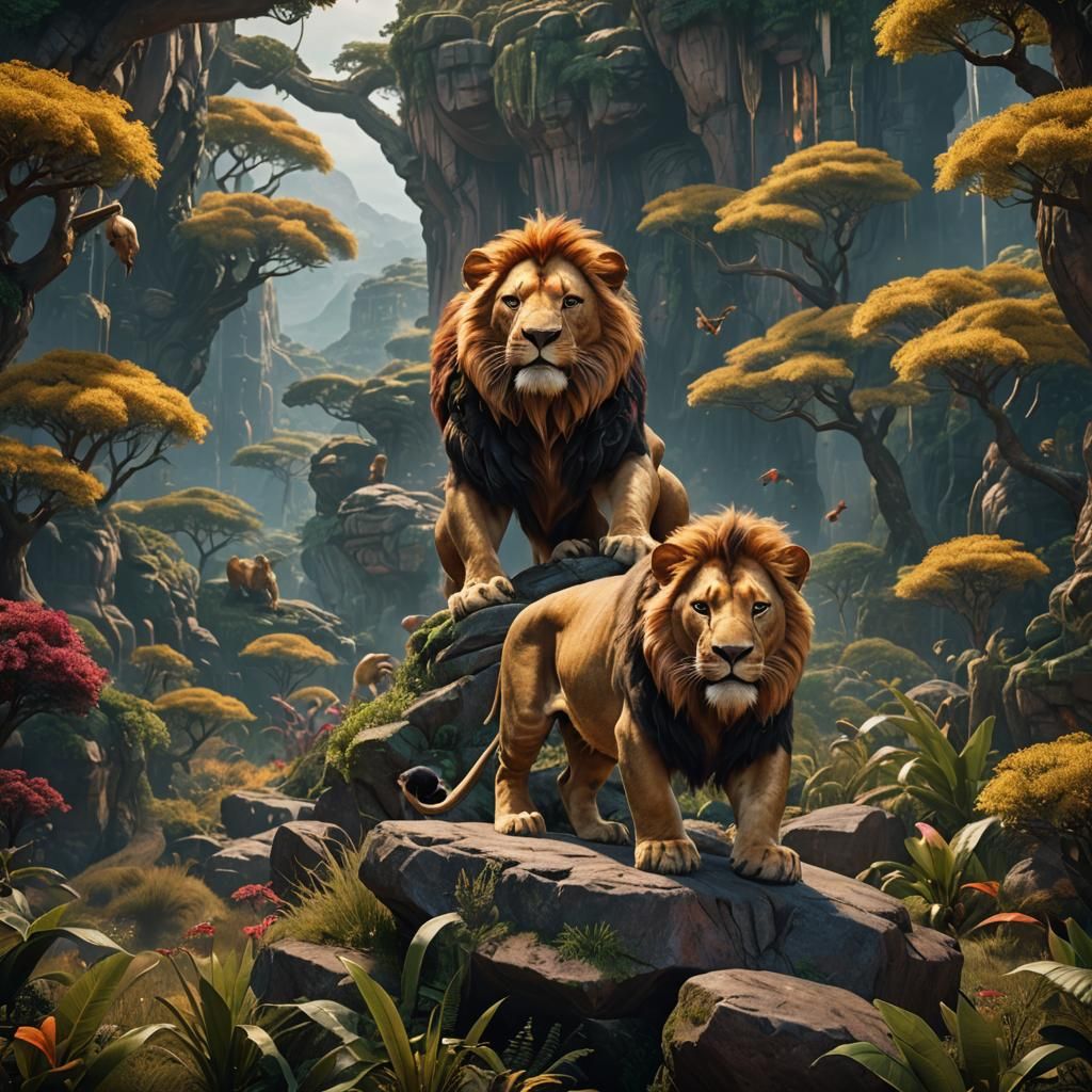 Detailed Matte Painting of Simba