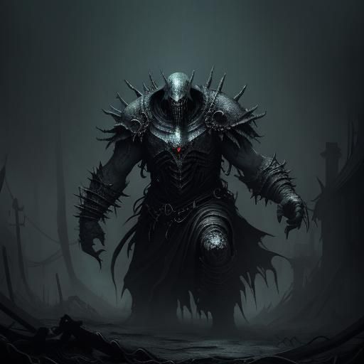 Fearsome Chained Creature in Dark Fantasy Art