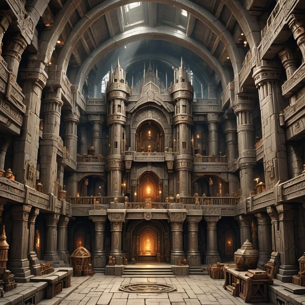 Dwarven Fantasy Temple Interior