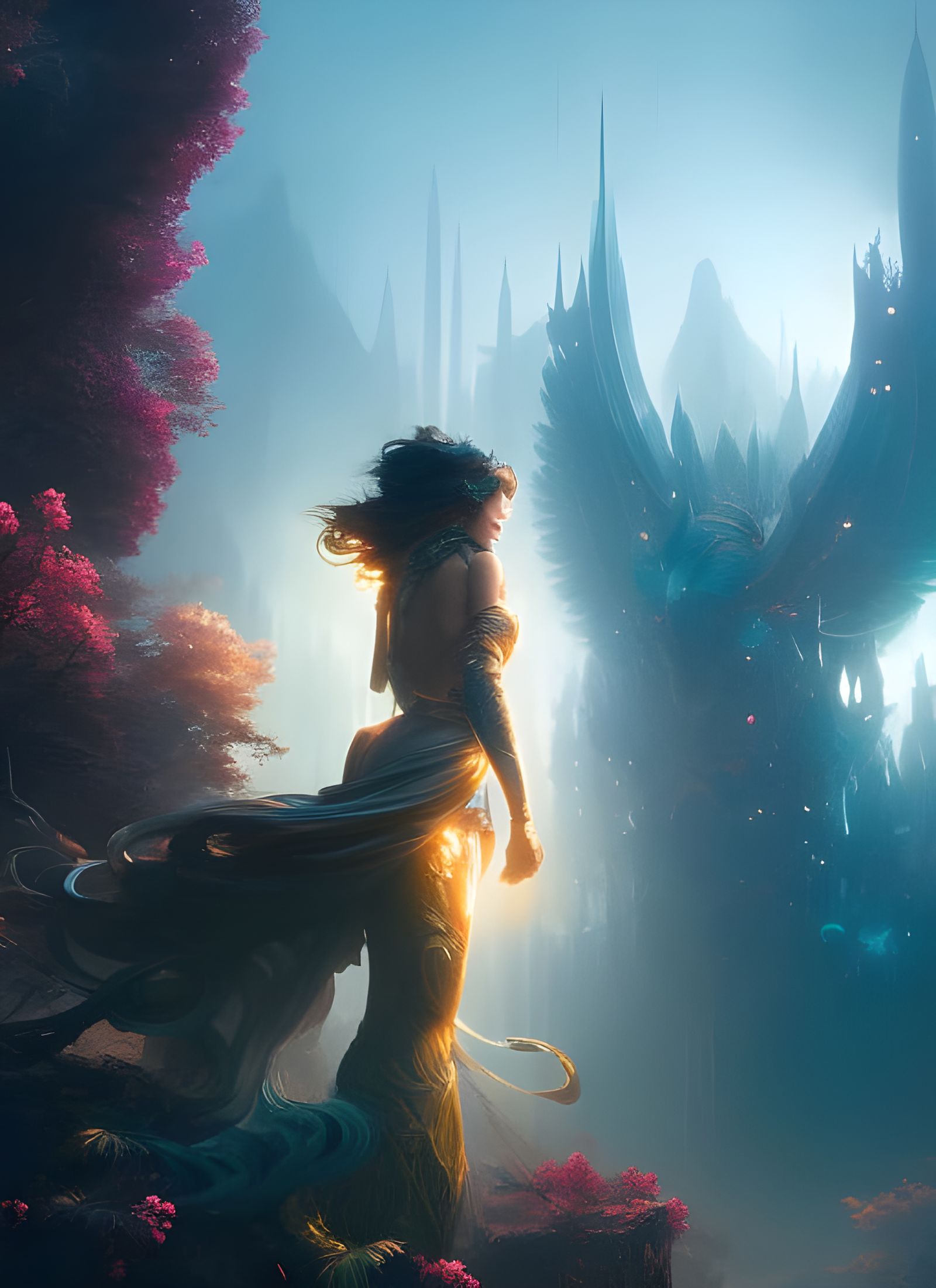 Neon Stargazer Lilies: Hyper-detailed Digital Illustration