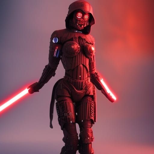 Star Wars Female Sith Cyborg with Lightsaber