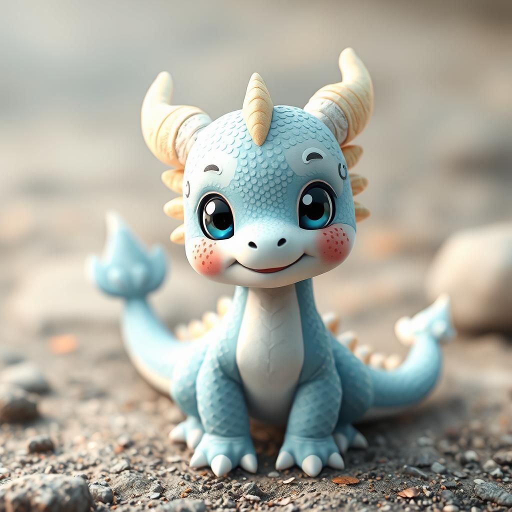 Cute Dragon in Anime Style, 8K Detail