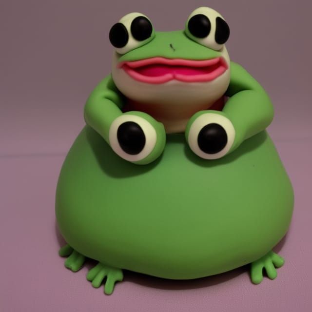 Grumpy Frog Cake Decoration Figurine, 1980s Style