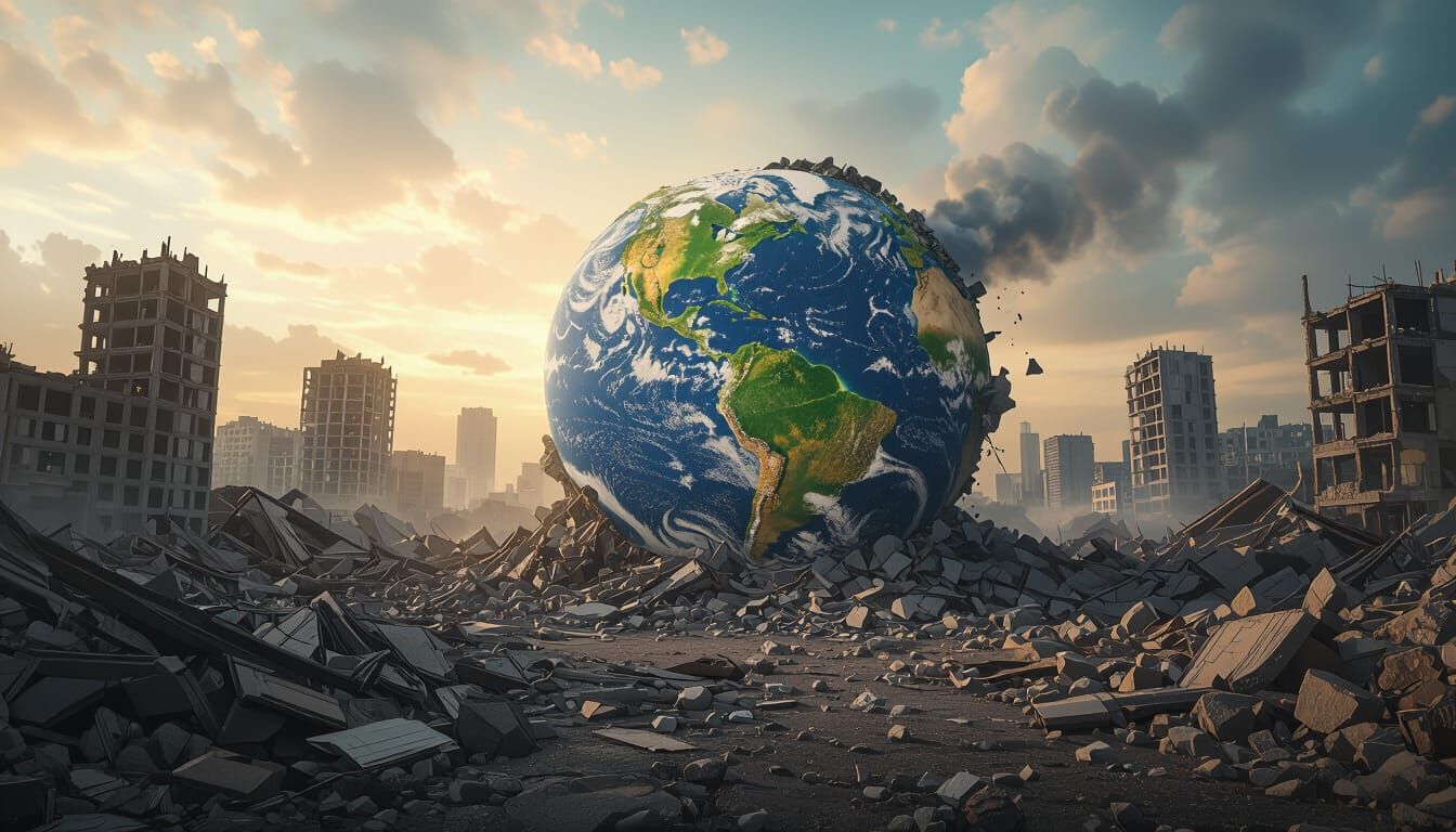 Planet Earth Destroyed: Hyperrealistic Post-Apocalyptic Visi...