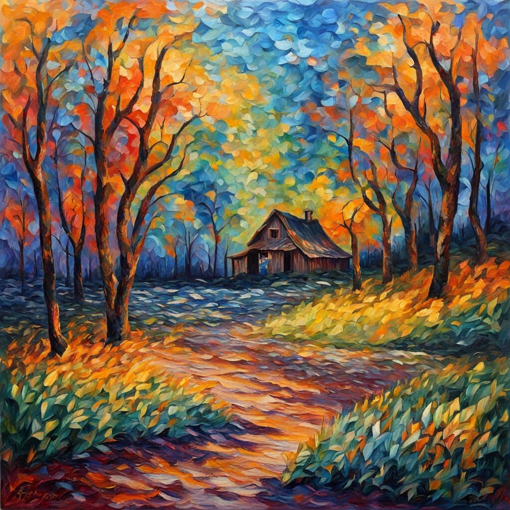 Wild Spirit in Expressionist Impasto Painting Style