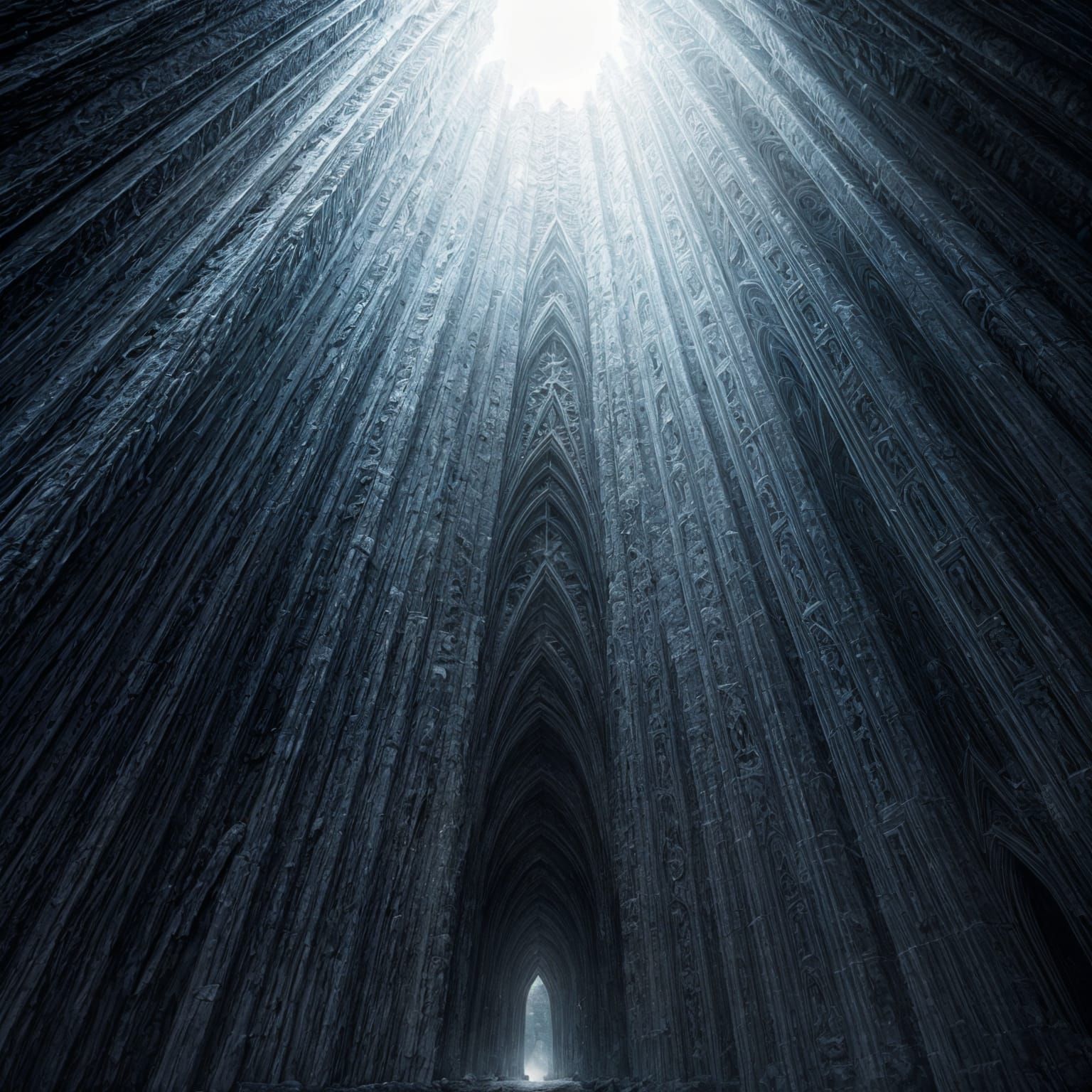 Epic Glacier Fortress in Winter Wilderness