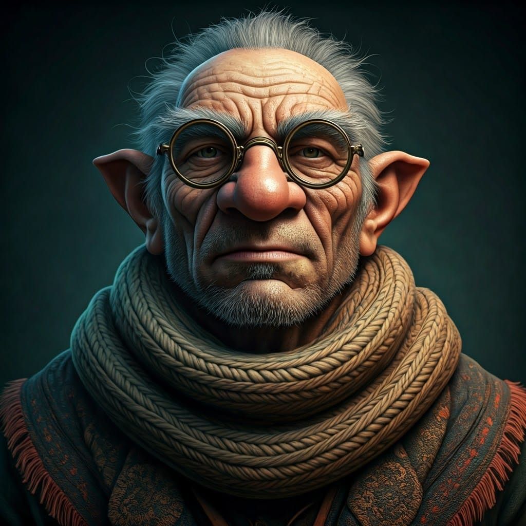 Gnarled Gnome Wizard in Intricate Clockwork Attire