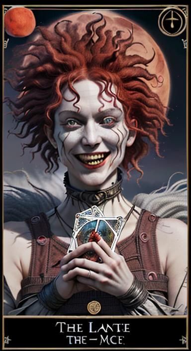Tarot Card: The Lunatic, Detailed Digital Art