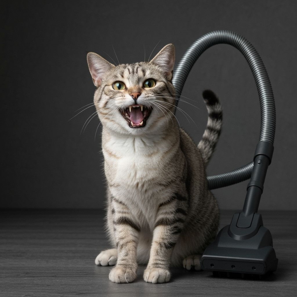 Cat Hissing at Vacuum Cleaner
