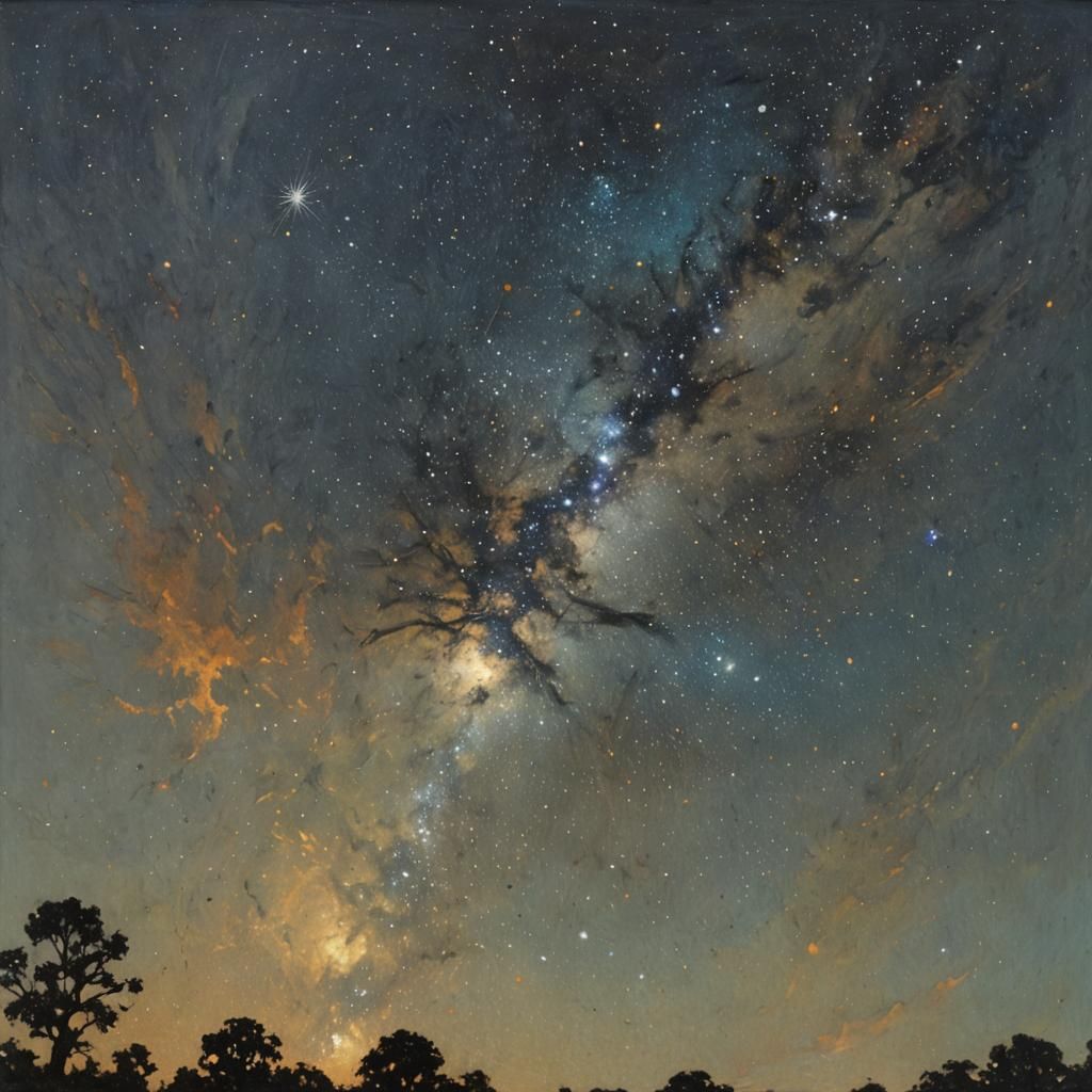 Night sky speckled stars