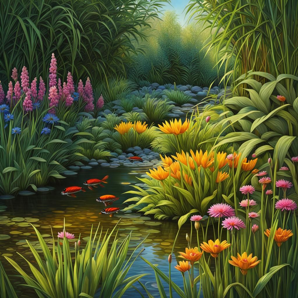 idyllic, meandering stream