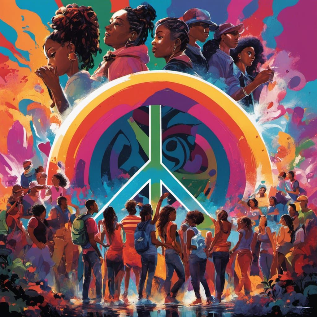 People United in Peace: A Vibrant Digital Illustration