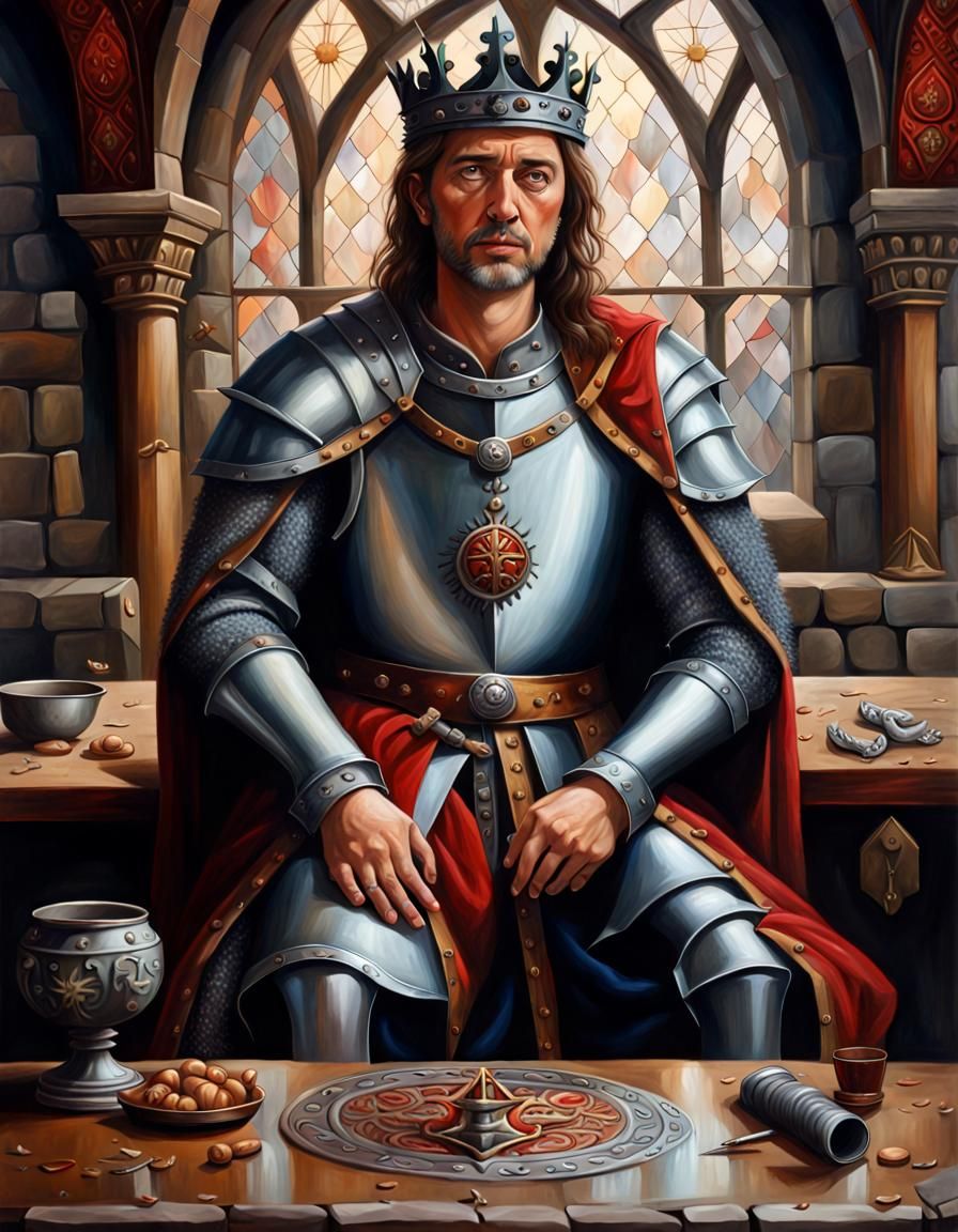 Medieval King's Despair: An Anne Stokes-Inspired Oil Paintin...