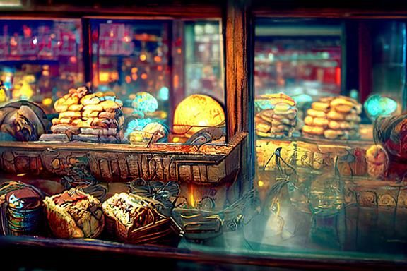 Sunny Bakery: Hyperrealistic Cel-Shaded Masterpiece