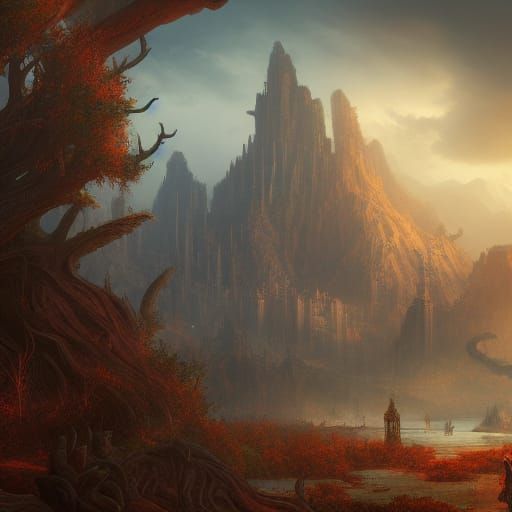 Fantastical Matte Painting in Deep Color