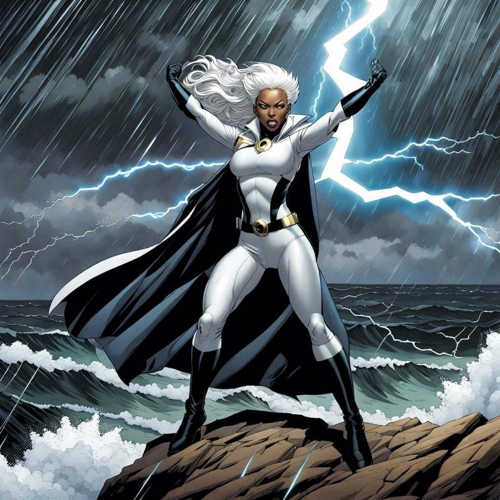 Storm Conjures Hurricane as a Photorealistic Superheroine