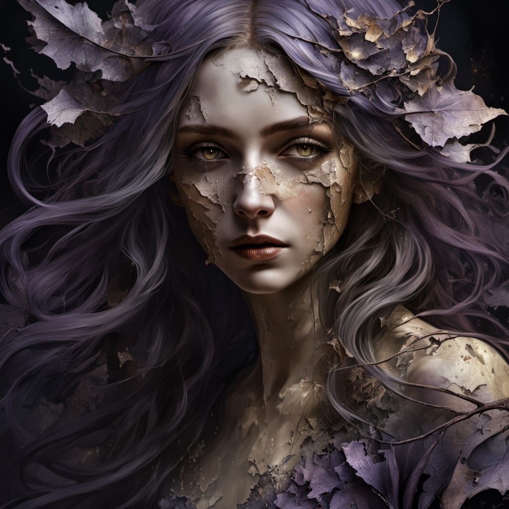 Weathered Portrait in Dark Fantasy Oil Painting Style