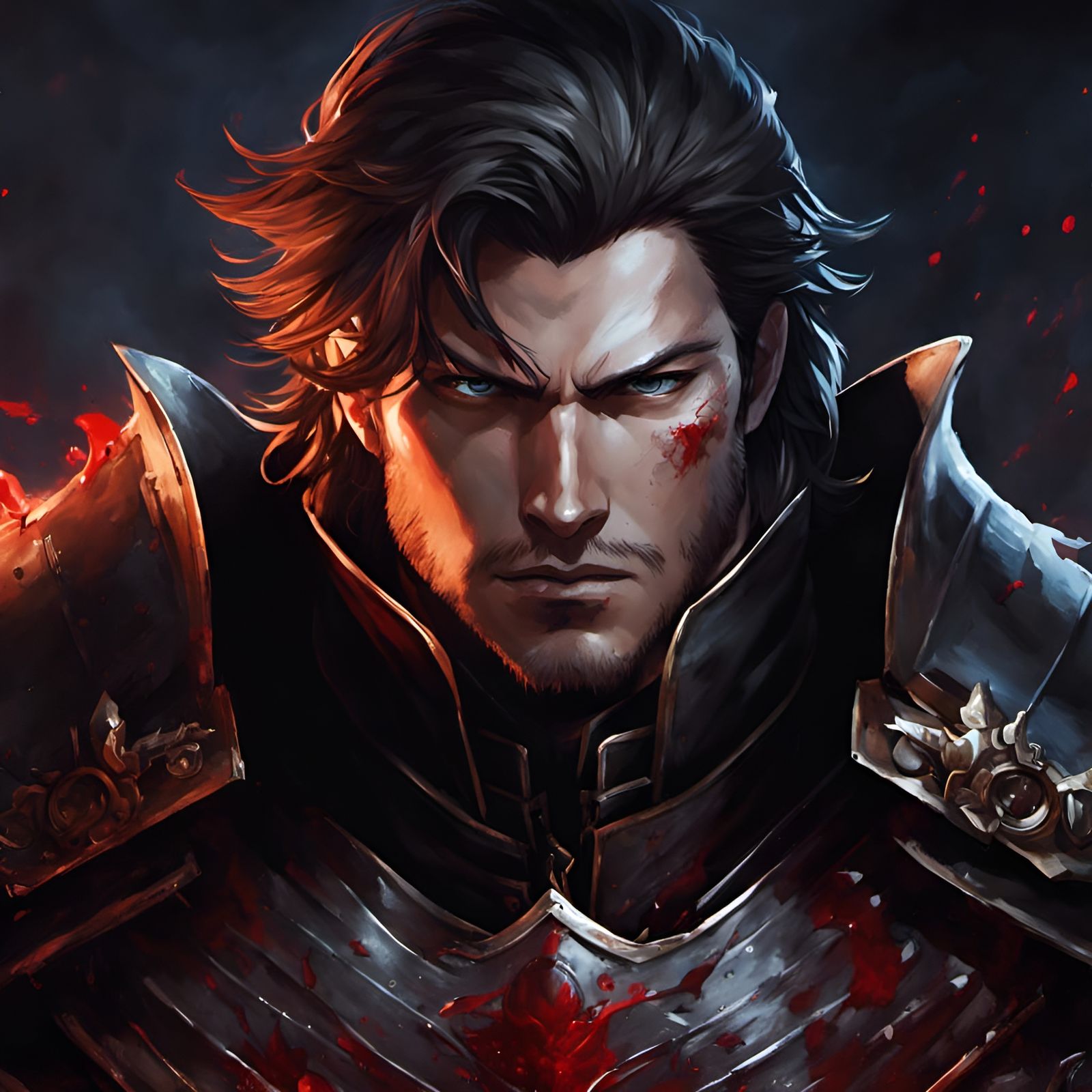 Trevor Belmont in Dark Fantasy Anime Oil Painting