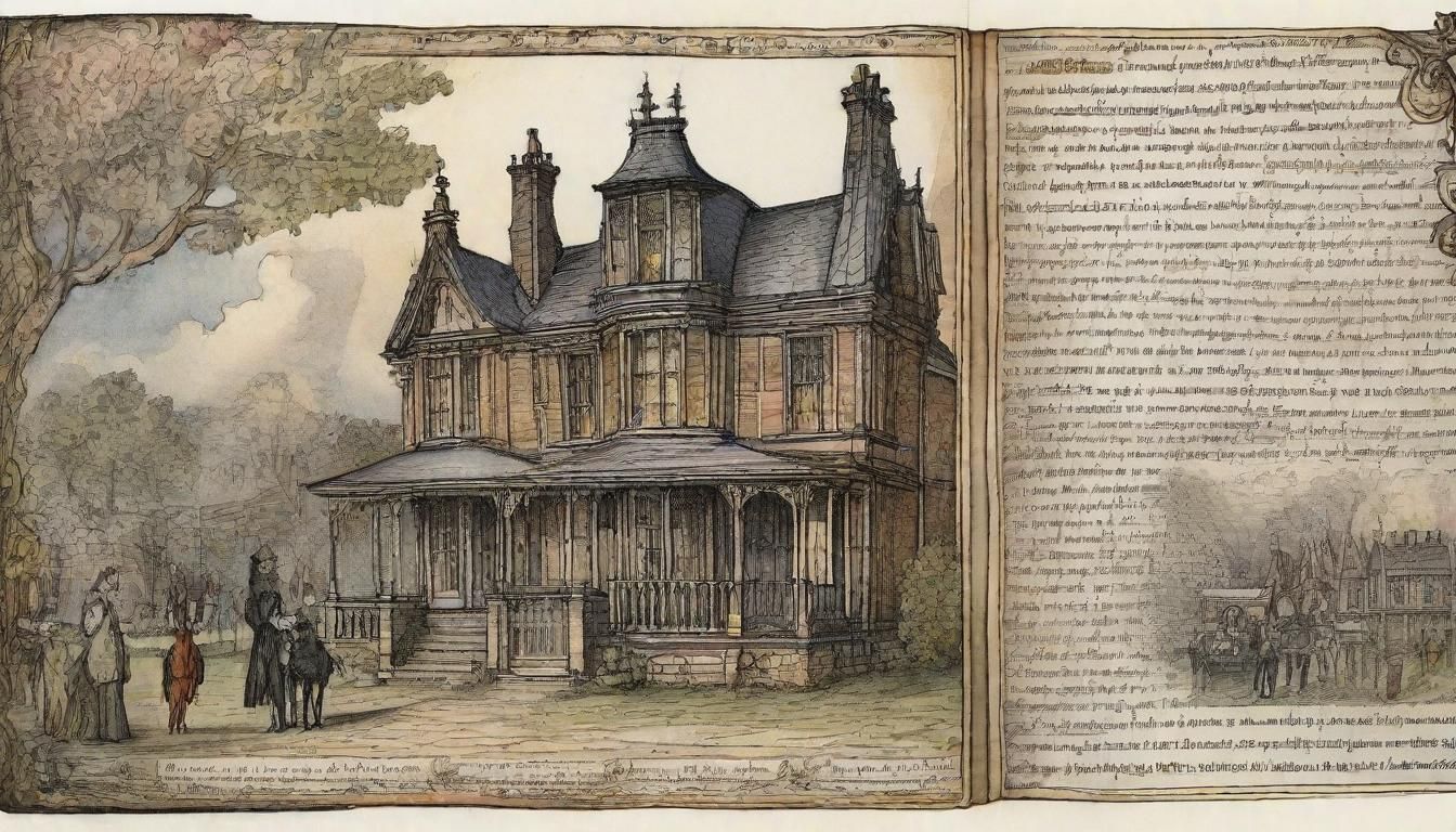 Victorian-Style Illustration with Gothic Elements