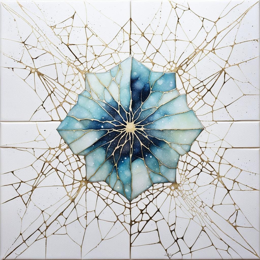 Ethereal Mind in Minimal Gothic Kintsugi Art