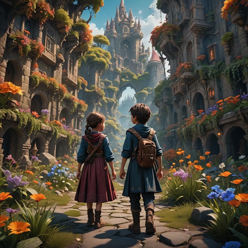 Anticipating Parenthood: A Detailed Fantasy Painting