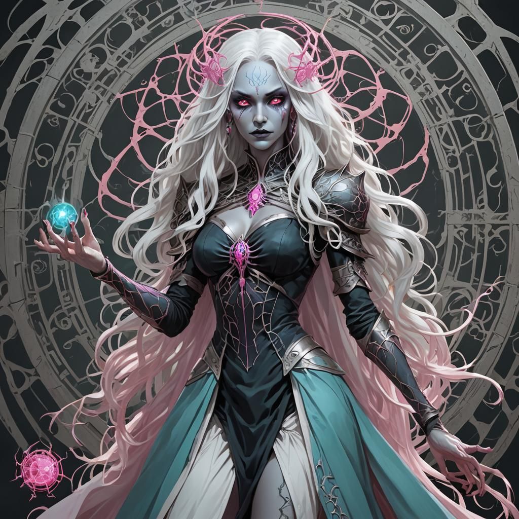 Vitruvian Drow Female Wizard of Lolth