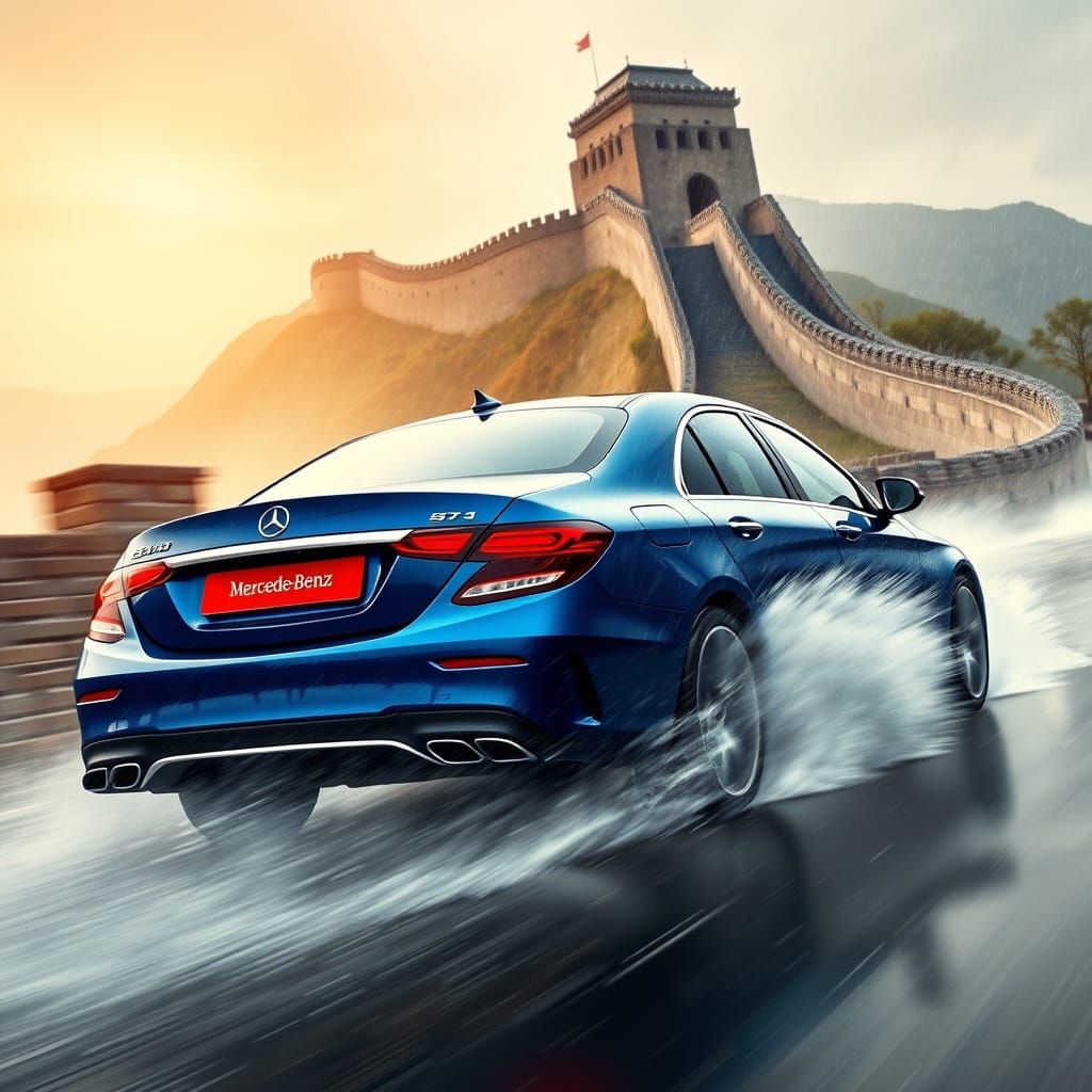 Mercedes-Benz Speeds Through Stormy Streets Along the Great ...