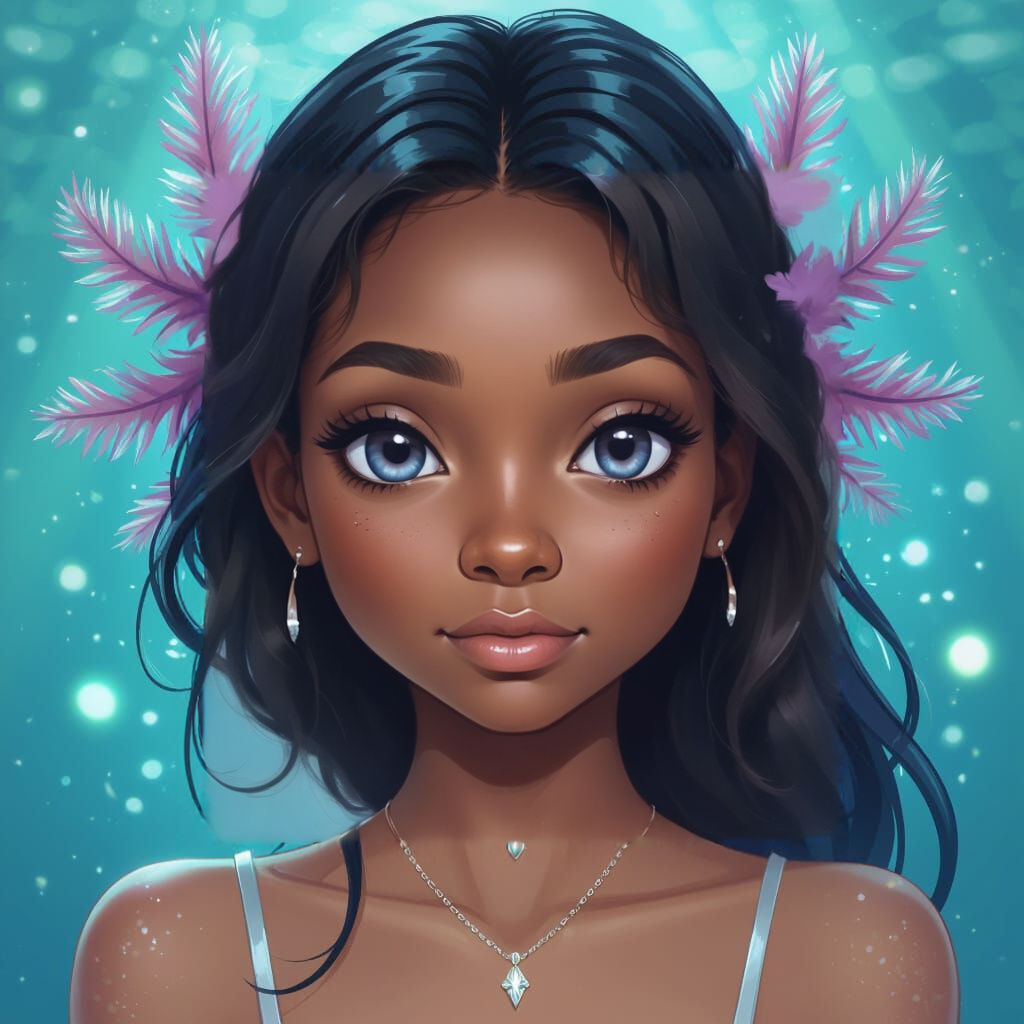 Cute Axolotl Women With Dark Complexions