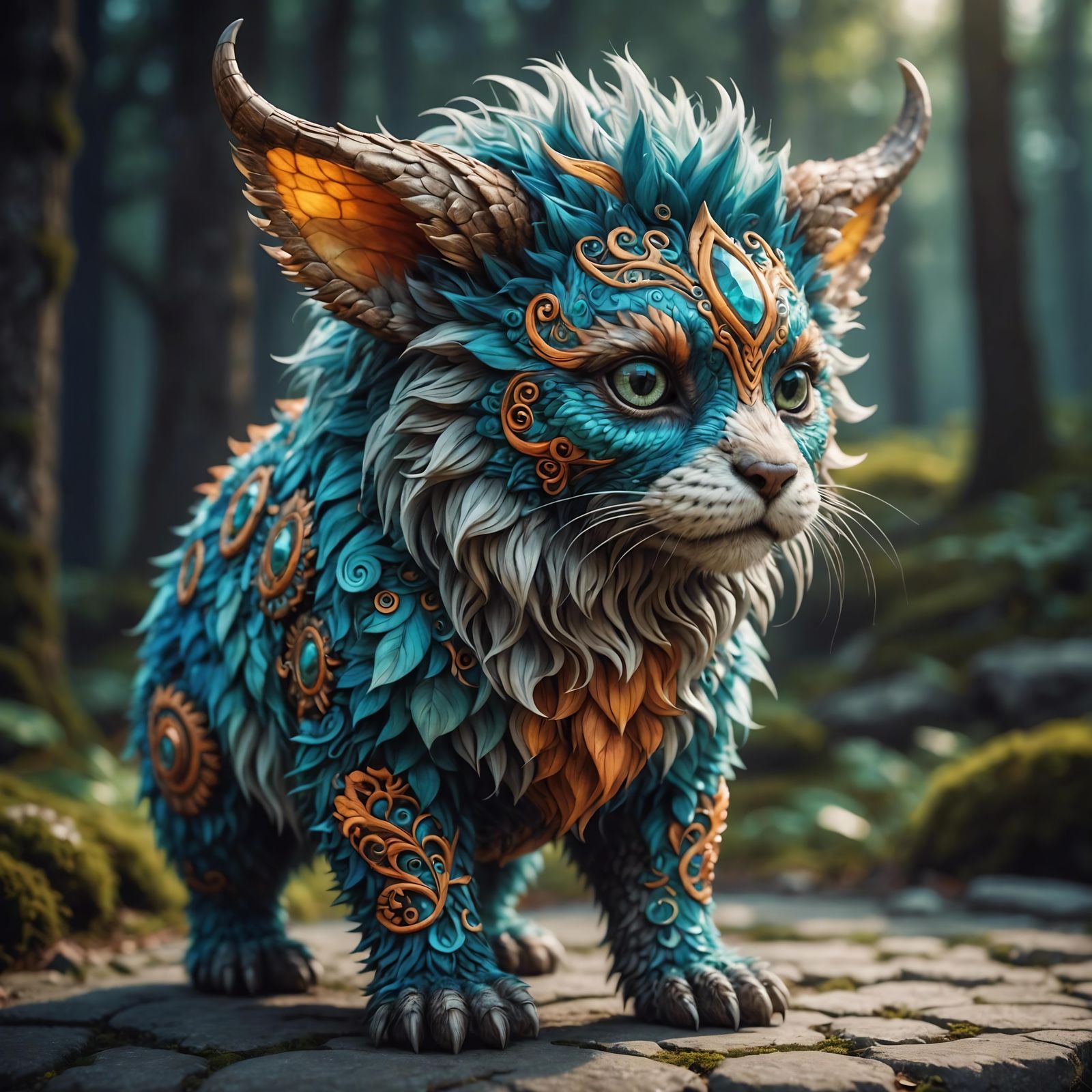 Cute Fluffy Mythical Creature in High Resolution