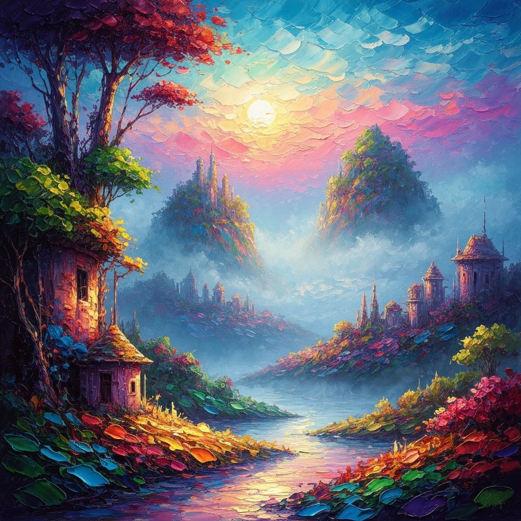 Fantastical Catanduanes Landscape in Psychedelic Neo-Impress...