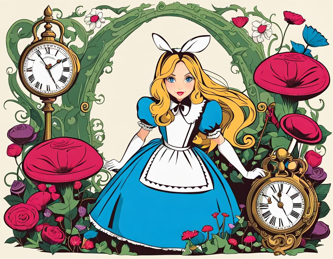 Alice in Wonderland Clip Art Illustration