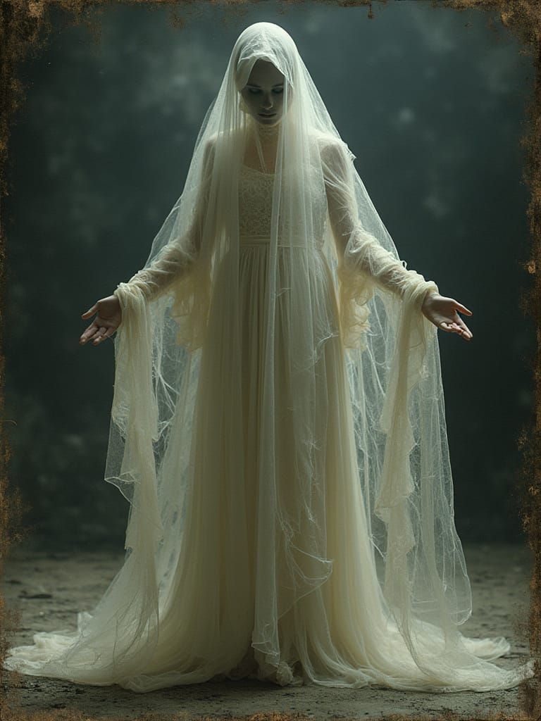 Graceful Ghost in a Cobweb Dress