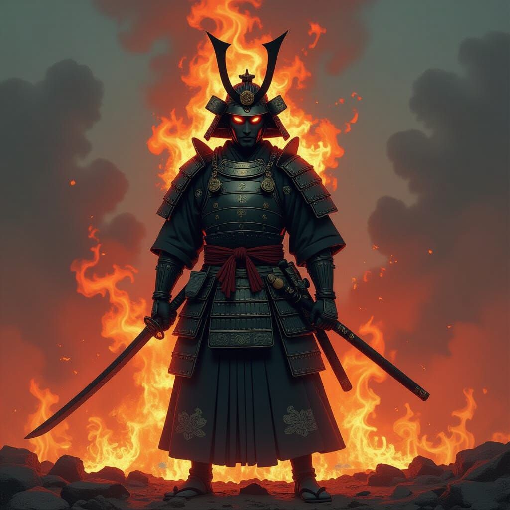 Kagutsuchi: God of Fire in Dark Surrealism