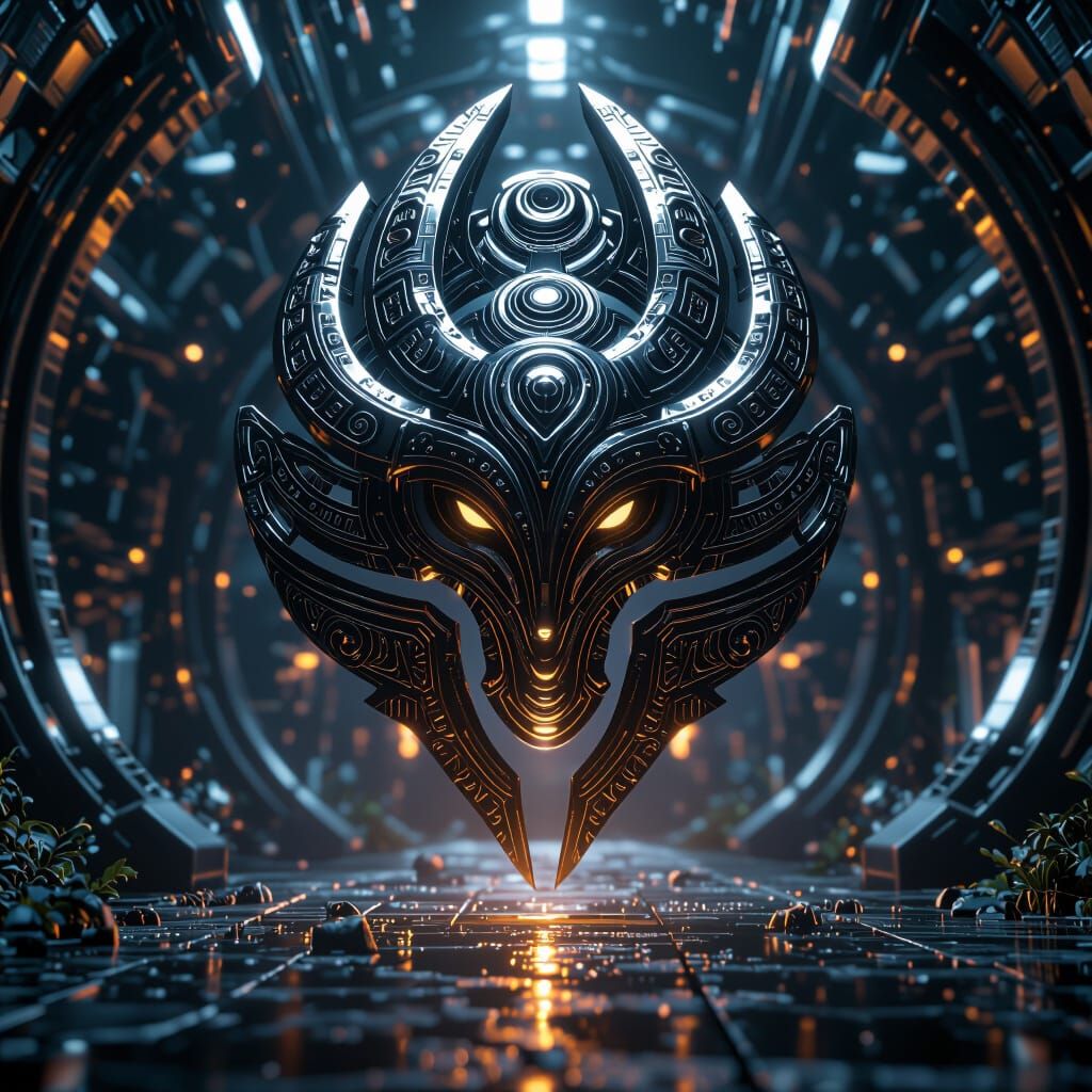 Mechanical Manaia in Dramatic Sci-Fi Environment