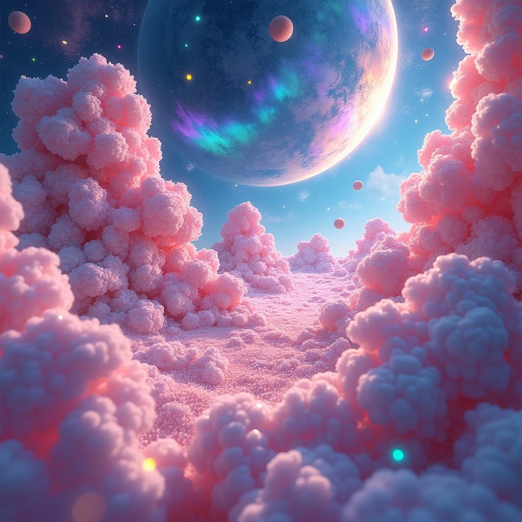 Cosmic Candyland: A Vibrant 3D Anime Art Piece