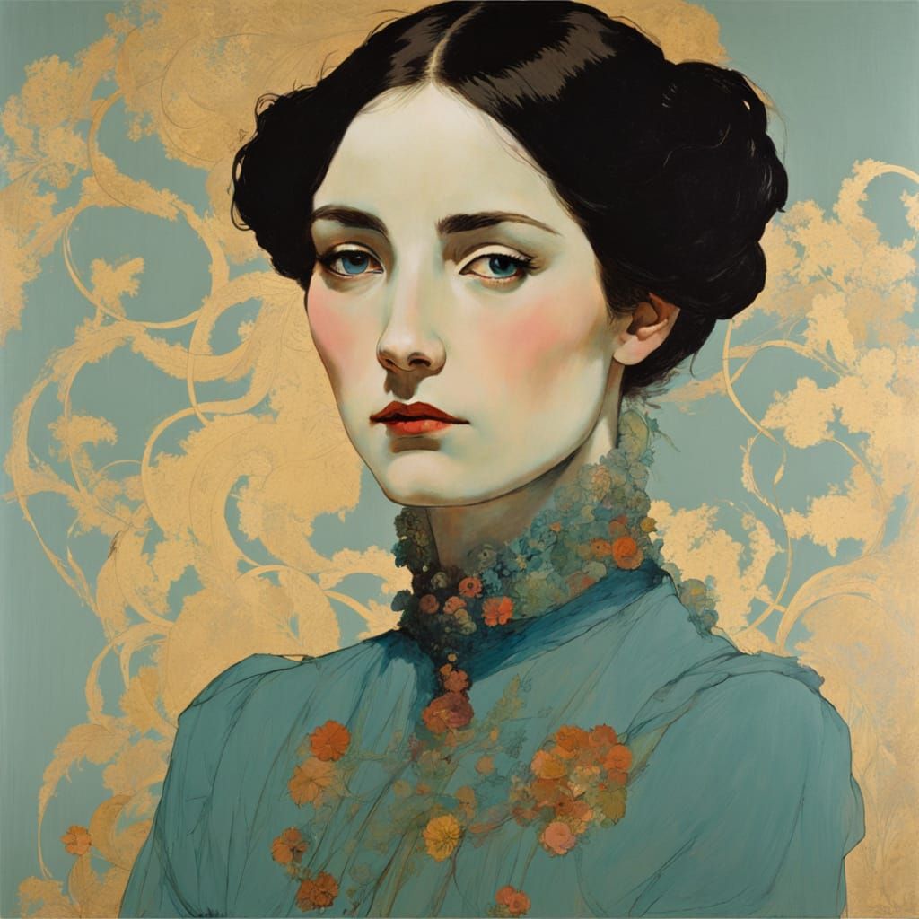 Post-Impressionist Portrait of Sleepless Poet in Velvet Styl...