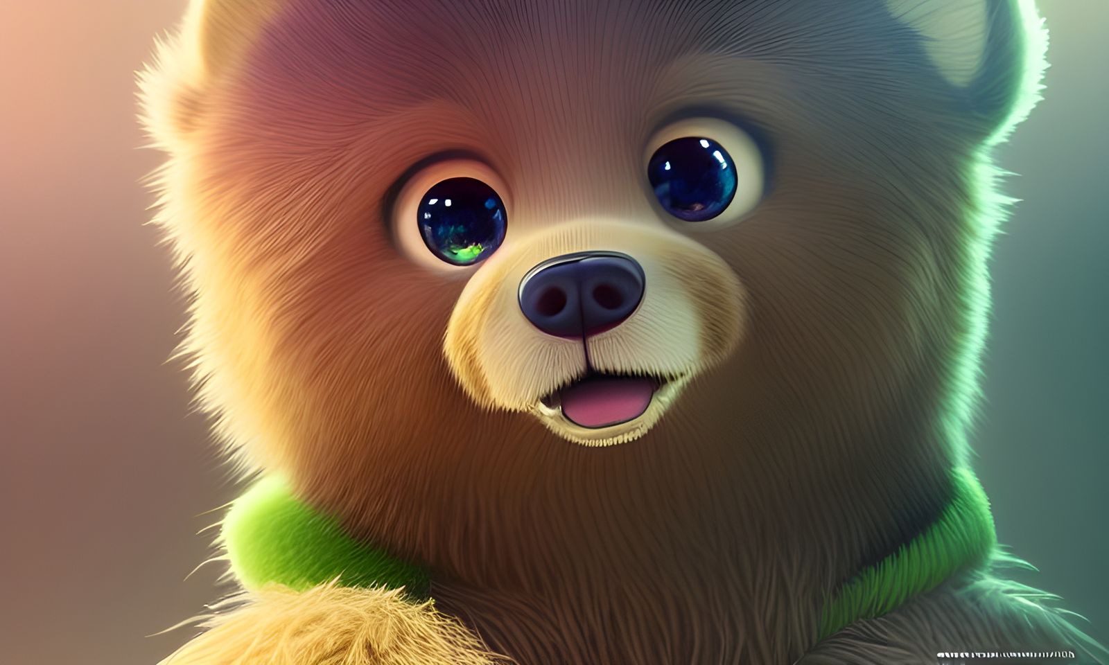 Adorable Furry Brown Bear in Anime Style