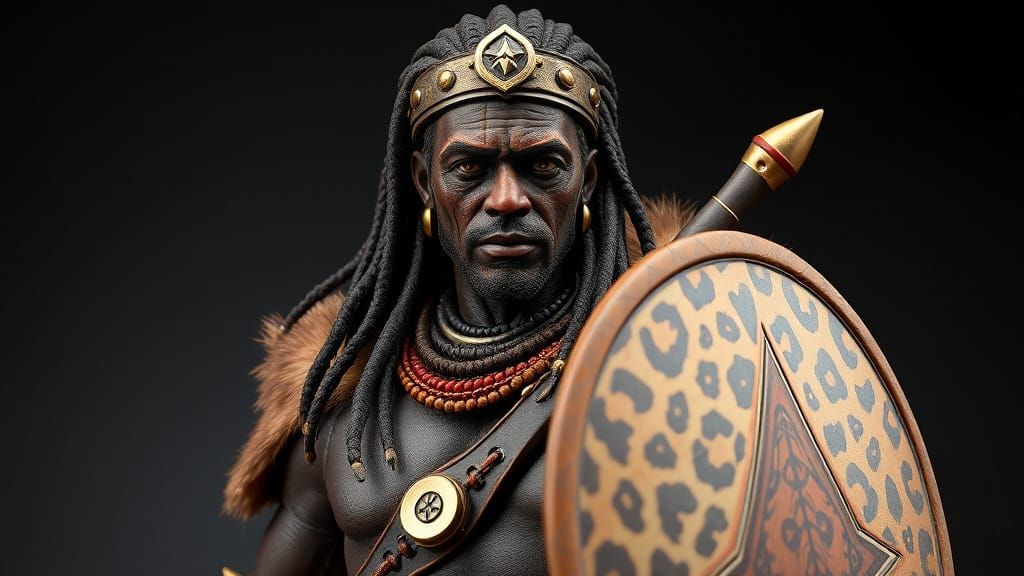 King Shaka Zulu: Hyperrealistic 3D Action Figure