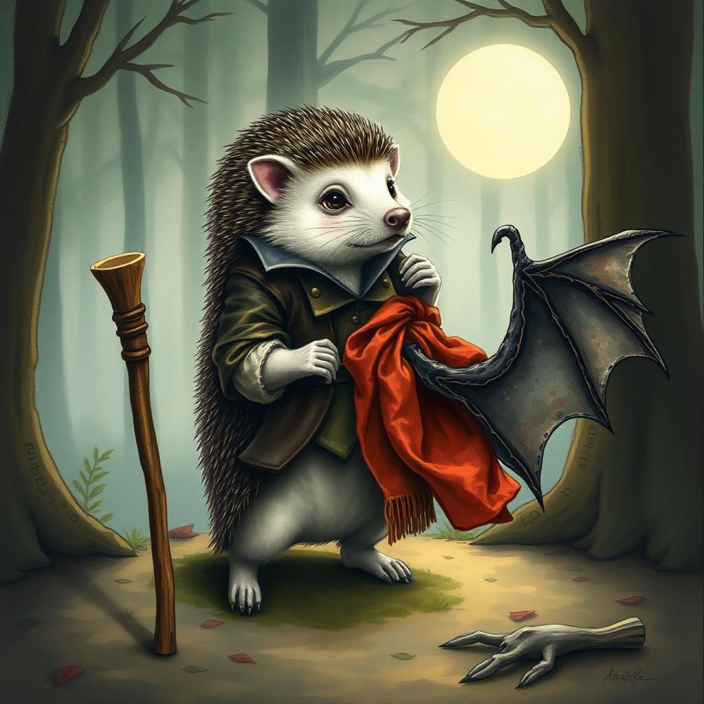 Hedgehog Rescues Vampire in Mystical Forest