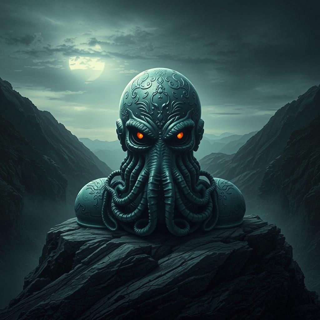Majestic Cthulhu Chalice: Eerie Extraterrestrial Photograph