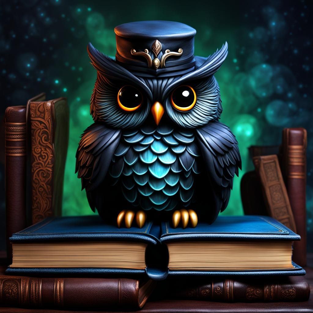 Gothic Magical Owl On Books🦉📚