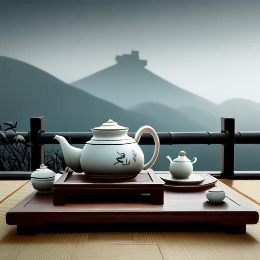 Surreal Chinese Tea Ceremony in Porcelain and Wood