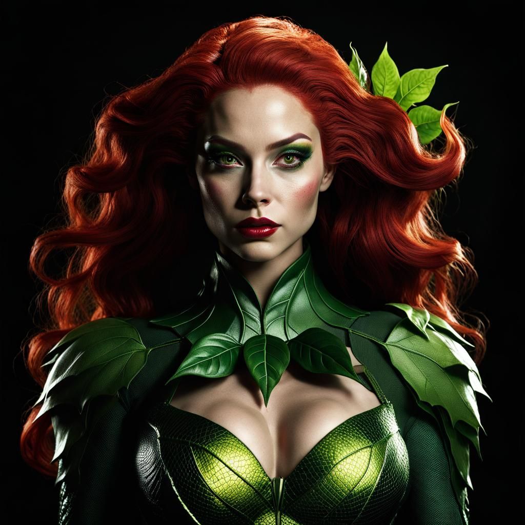 Surreal Superhero Poison Ivy Portrait in Ethereal Lighting
