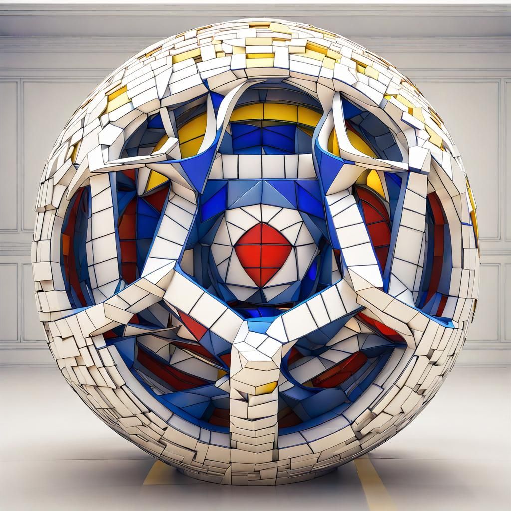 Complex Art Deco Sculpture in Jewel Tones