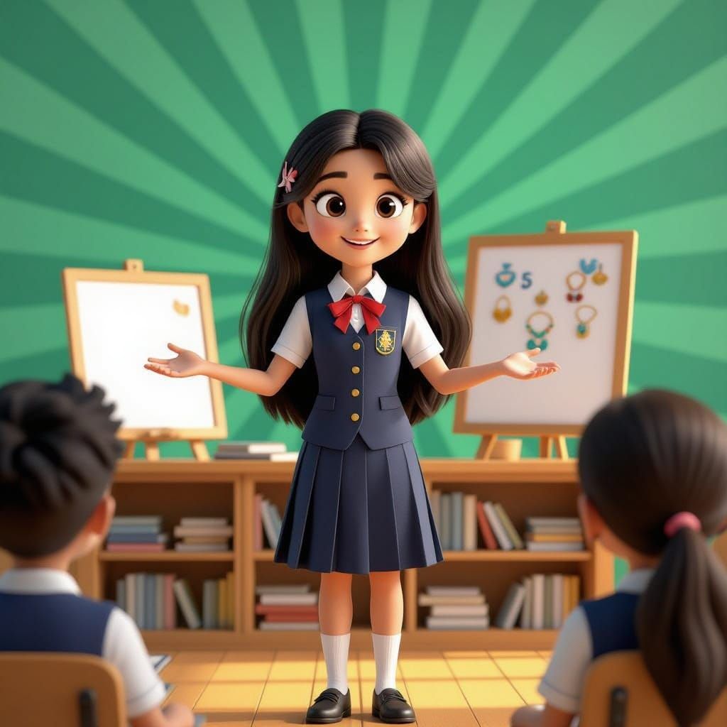 Girl Proposes Jewelry Fair: 3D Digital Art