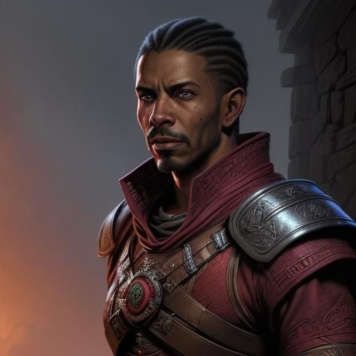 Redguard Portrait in Comic Book Art Style