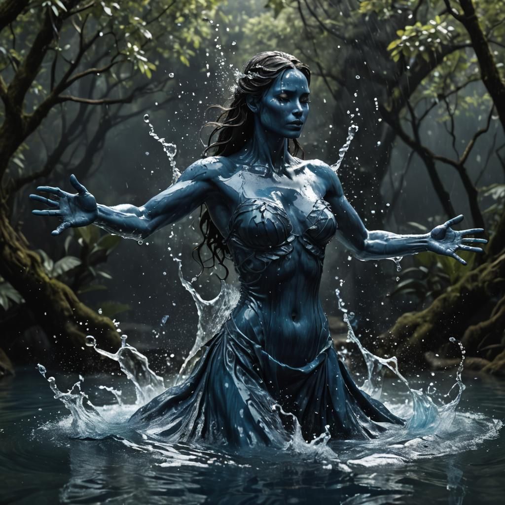 Enchanting Water Spirit Casting Water Magic