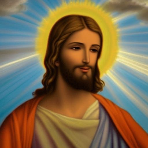 Divine Jesus in Heavenly Sunshine