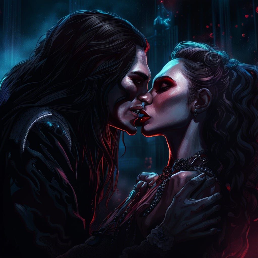Rockstar Vampire Kiss in Noir Style