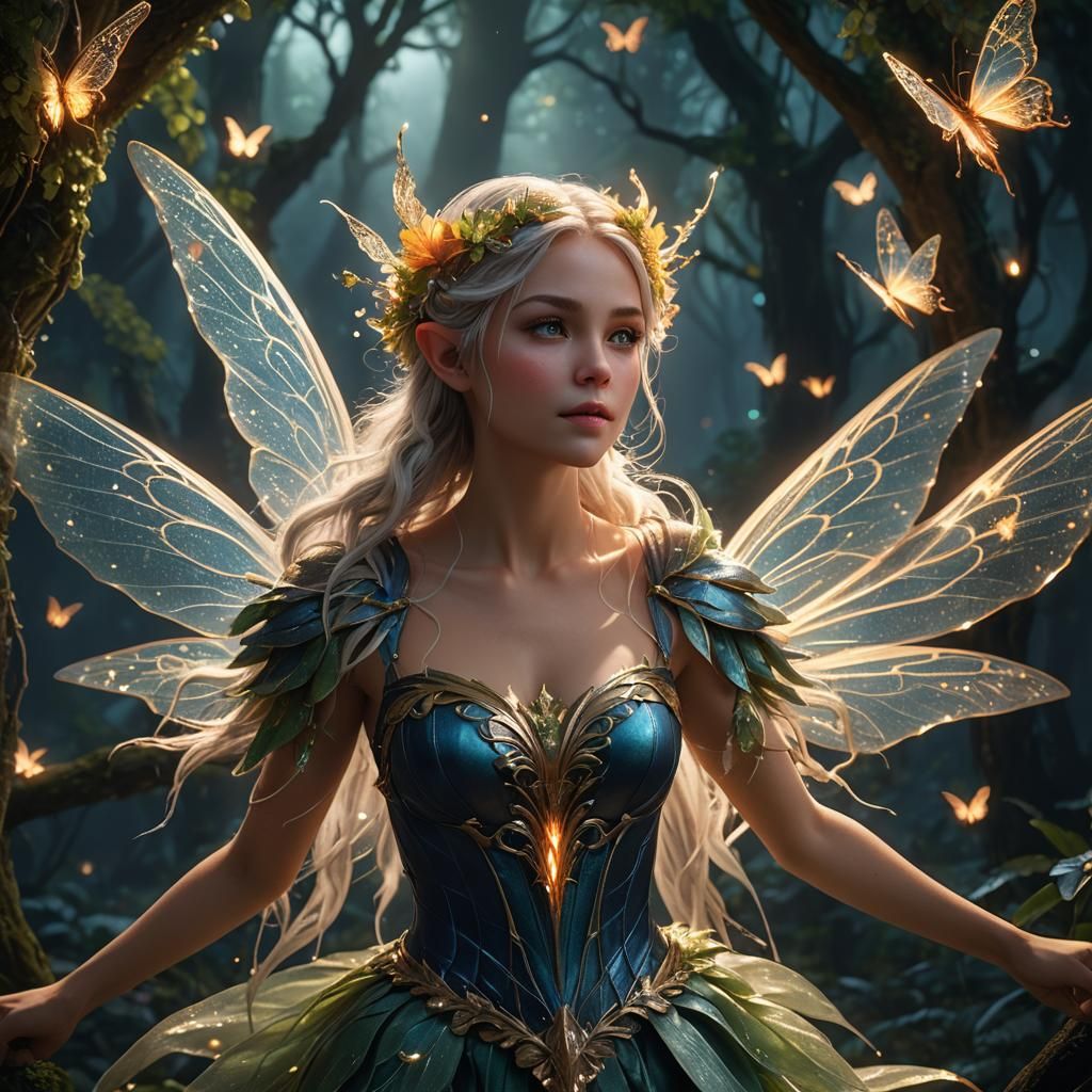 Ethereal Fairy in a Dark Fantasy Setting